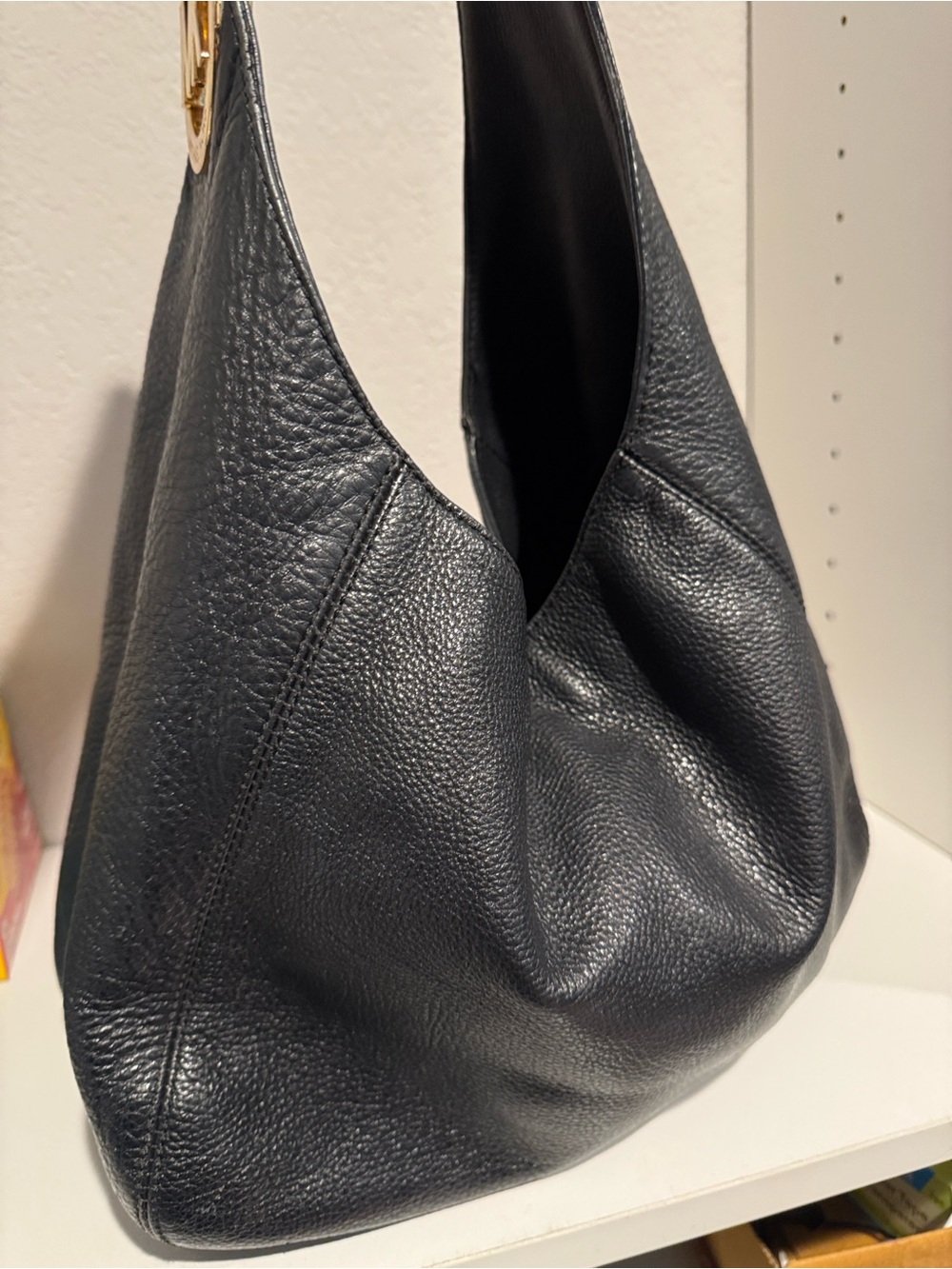 Michael Kors  Black Leather Hobo Bag